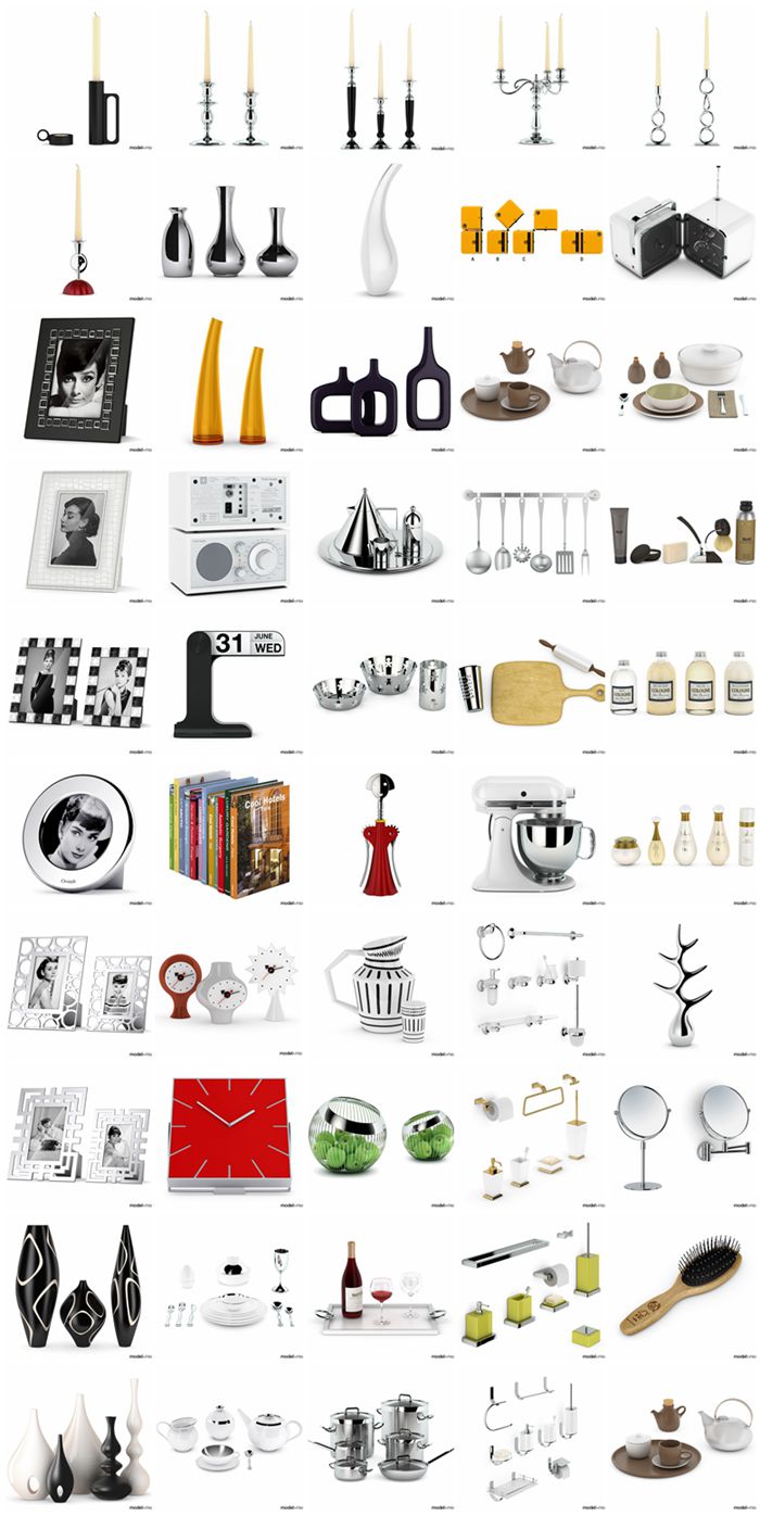 高精度陈设饰品3D模型 Model+Model Vol 01 Accessories