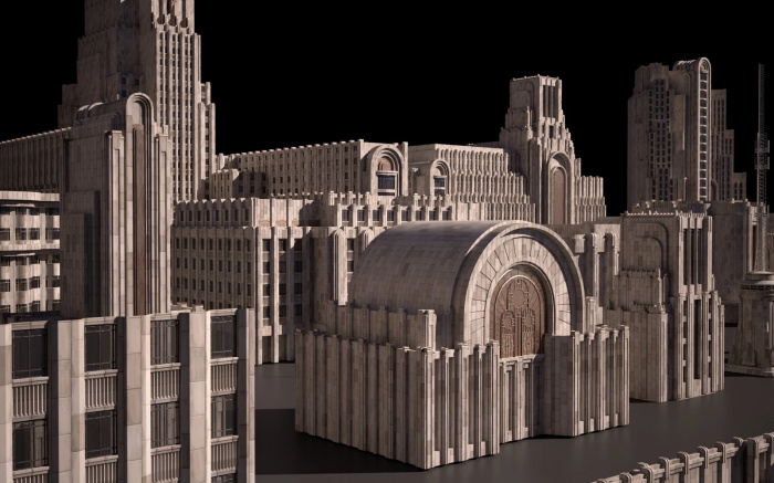 欧洲建筑博物馆剧院政府大楼3D模型 Kitbash3D - Art Deco (MAOBJFBX)