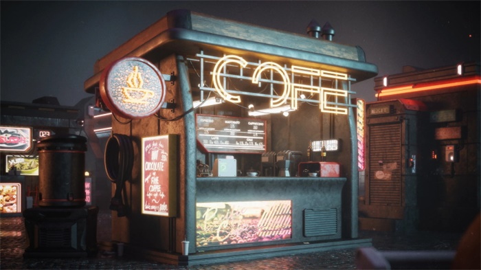 未来科幻街道建筑3D模型 KitBash3D - Cyber Streets (MAXMAOBJFBX)
