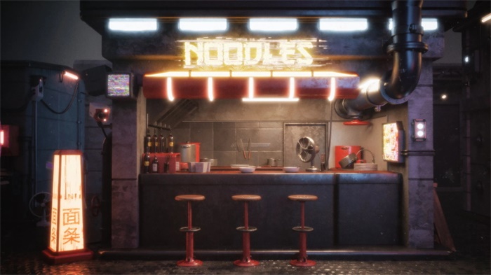 未来科幻街道建筑3D模型 KitBash3D - Cyber Streets (MAXMAOBJFBX)