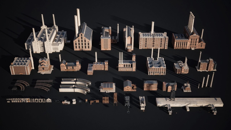 港口码头工厂3D模型 Kitbash3D - Industrial (MAOBJFBX)