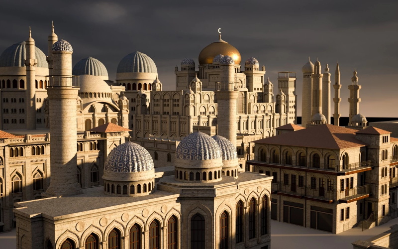 中东建筑场景3D模型 Kitbash3D - Middle East (MAOBJFBX)