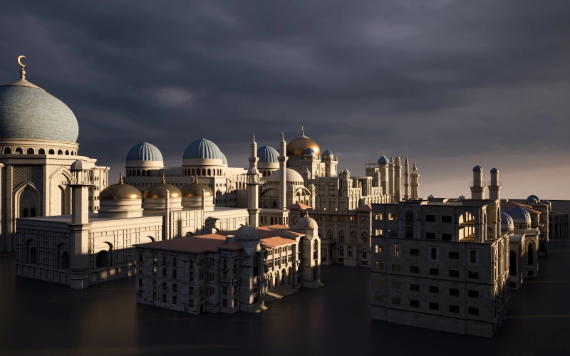 中东建筑场景3D模型 Kitbash3D - Middle East (MAOBJFBX)