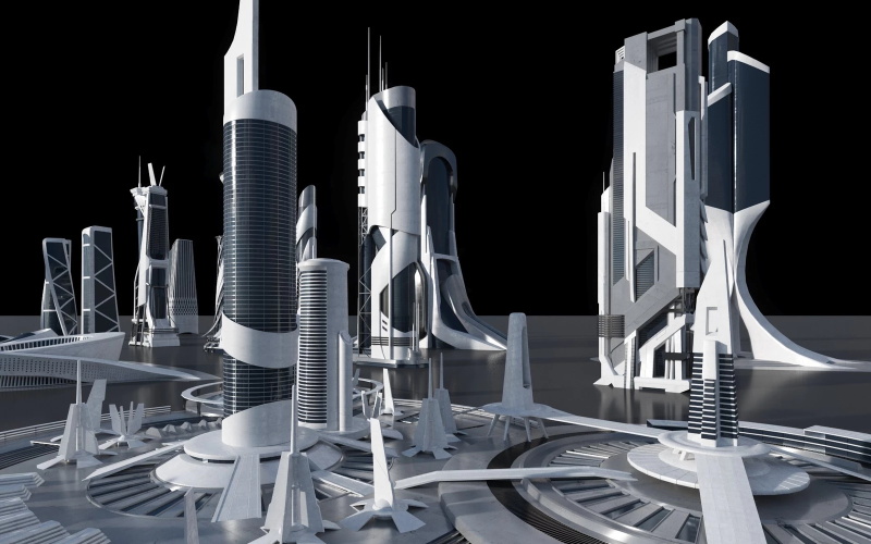 未来科幻城市3D模型 Kitbash3D - Utopia (格式：MAMAXBLENDEUNITYUEC4D)