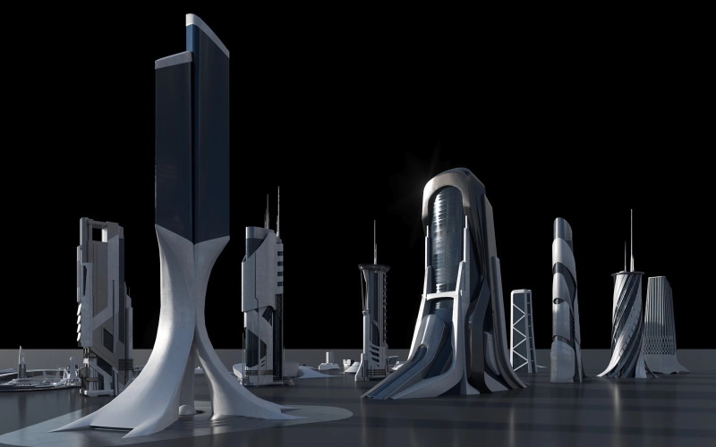 未来科幻城市3D模型 Kitbash3D - Utopia (格式：MAMAXBLENDEUNITYUEC4D)