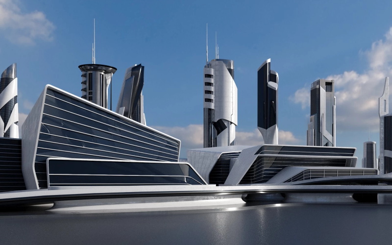 未来科幻城市3D模型 Kitbash3D - Utopia (格式：MAMAXBLENDEUNITYUEC4D)