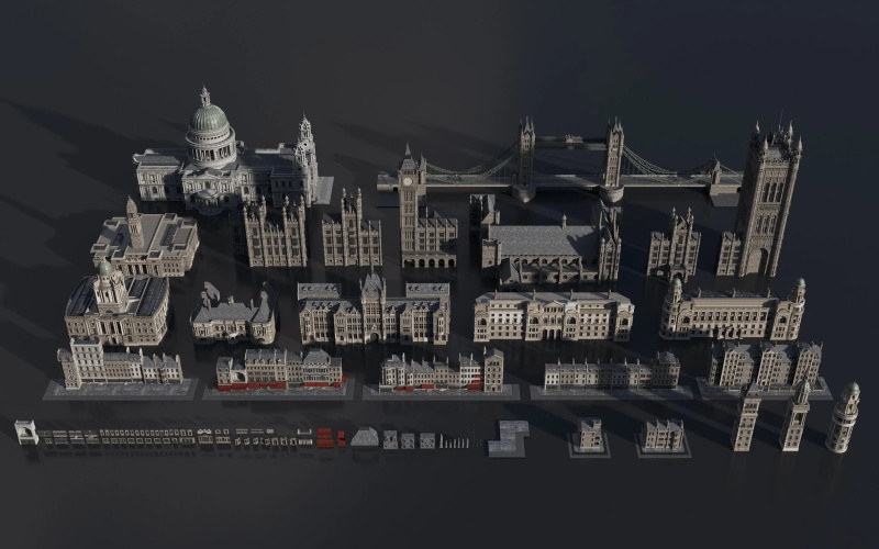 维多利亚风格建筑3d模型 Kitbash3D - Victorian (MAOBJFBX)