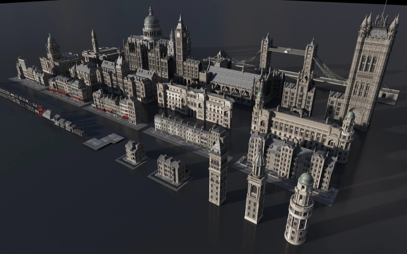 维多利亚风格建筑3d模型 Kitbash3D - Victorian (MAOBJFBX)