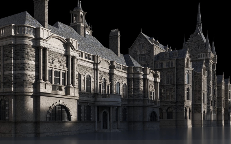 维多利亚风格建筑3d模型 Kitbash3D - Victorian (MAOBJFBX)