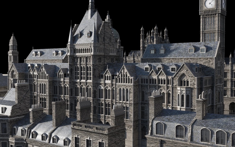 维多利亚风格建筑3d模型 Kitbash3D - Victorian (MAOBJFBX)