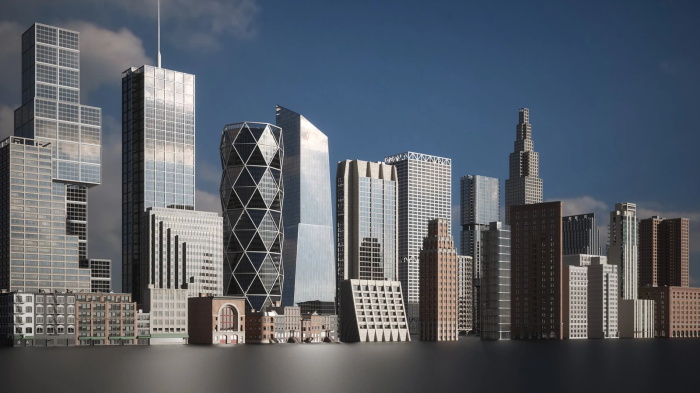 摩天大楼城市塔楼和建筑物3D模型 Kitbash3d - EveryCity (MAXOBJFBX)