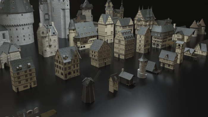 童话小镇3D模型 Kitbash3D - Fairy Tale (MAXMAOBJFBX)