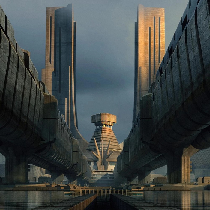 现代化城市纪念碑塔楼3D模型 Kitbash3d - Brutalist（MA/MAX/C4D/BLEND/OBJ/FBX式）