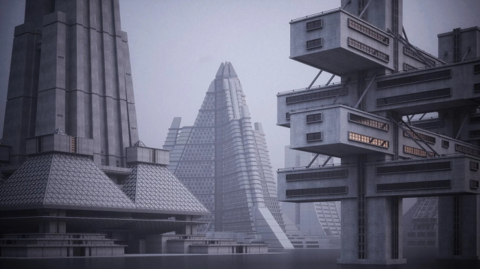 现代化城市纪念碑塔楼3D模型 Kitbash3d - Brutalist（MA/MAX/C4D/BLEND/OBJ/FBX式）