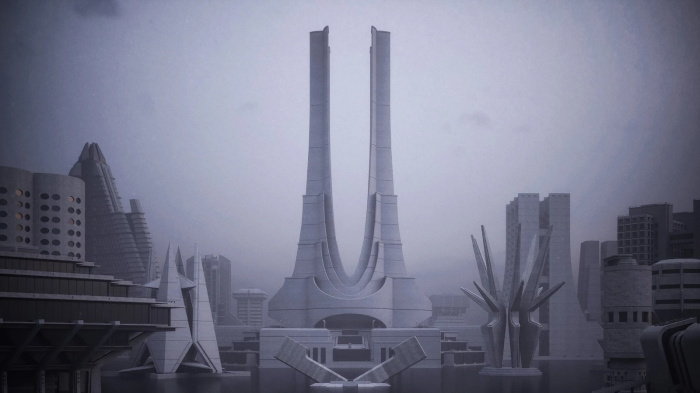 现代化城市纪念碑塔楼3D模型 Kitbash3d - Brutalist（MA/MAX/C4D/BLEND/OBJ/FBX式）