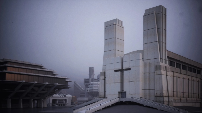 现代化城市纪念碑塔楼3D模型 Kitbash3d - Brutalist（MA/MAX/C4D/BLEND/OBJ/FBX式）