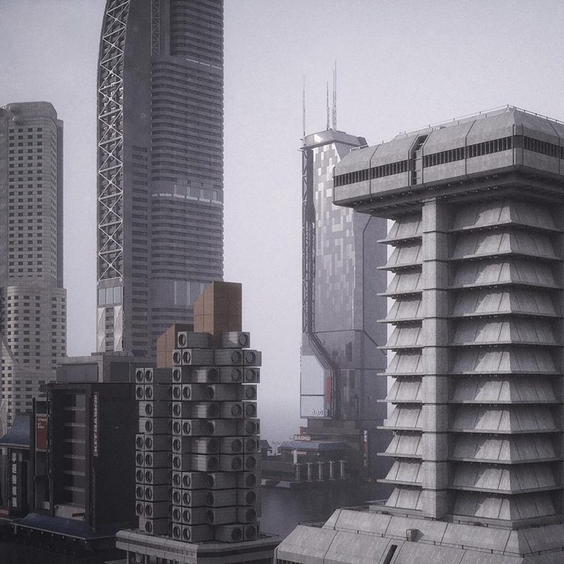 野兽派未来贫民窟3D模型 KitBash3d - Mini Kit - Cyberpunk (MAXFBX)