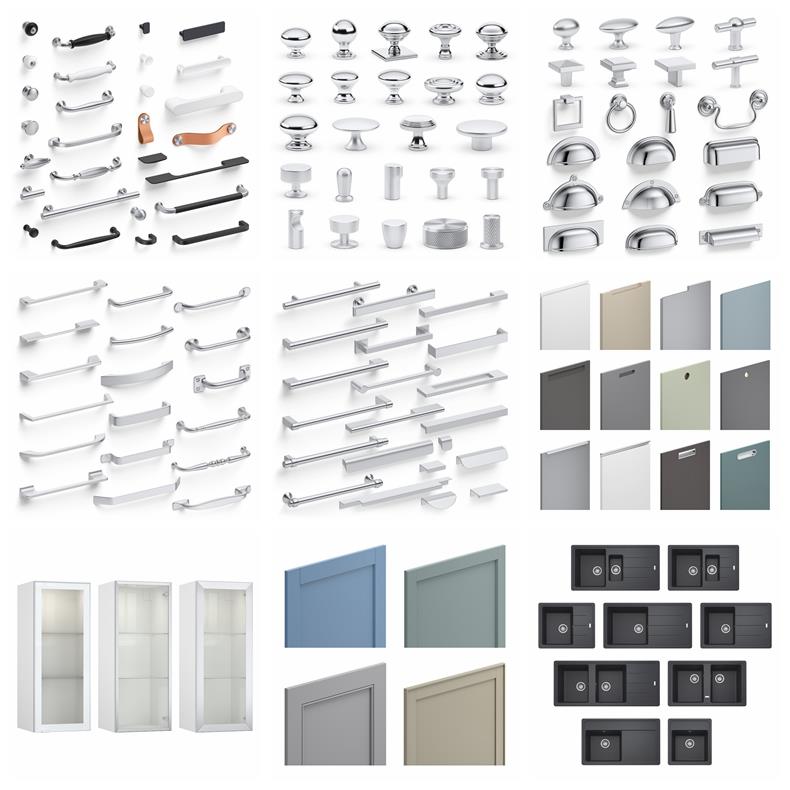 高精度厨房水龙头水槽拉手毛巾架3d模型 model+model – Vol.11 Kitchen elements