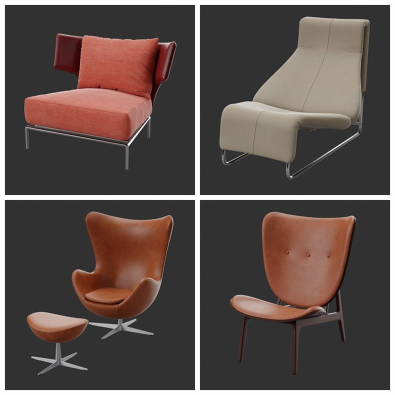 椅子沙发3Dmax模型合集 Poliigon – Furniture 3D Models Collection