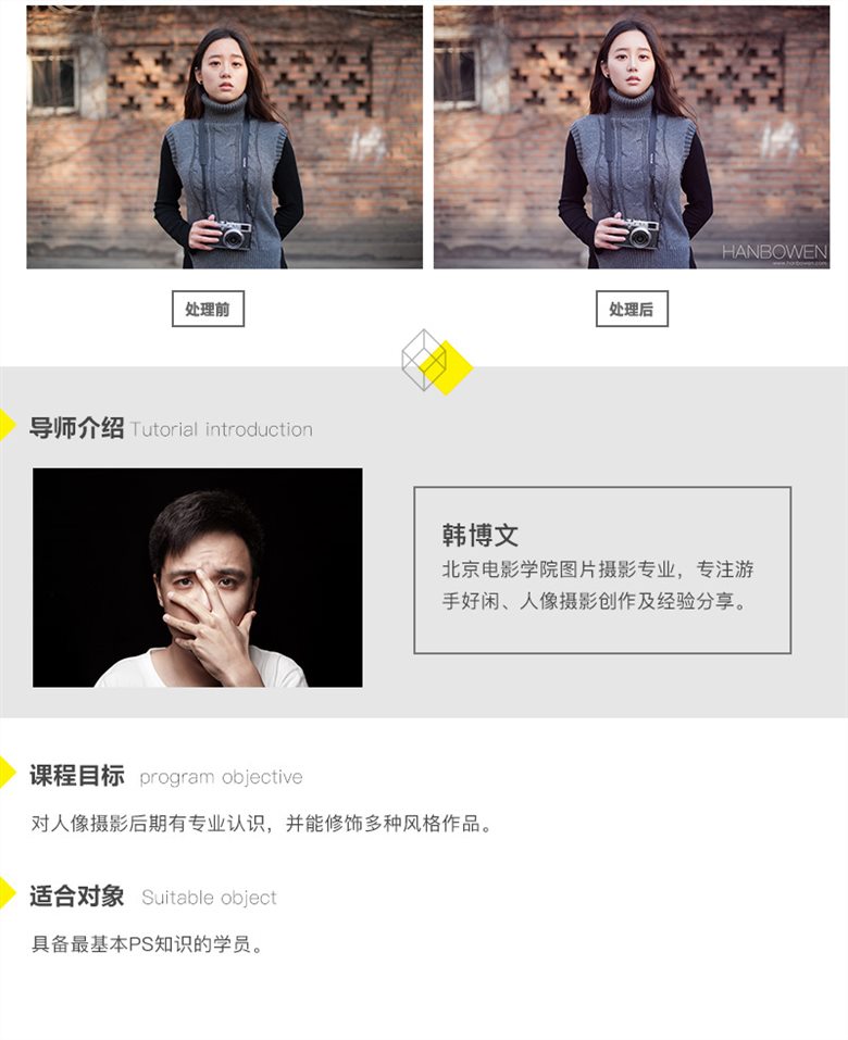 第一季 HANBOWEN人像摄影后期教程