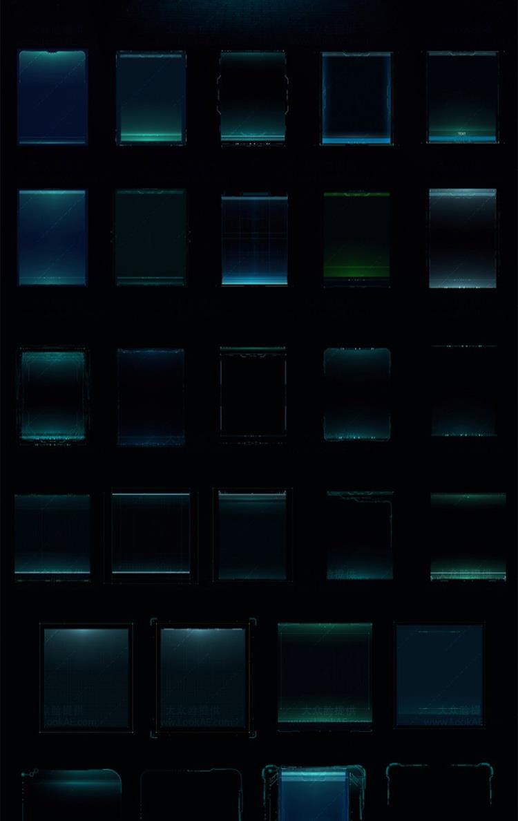 640个科技感线条边框UI界面动画预设包 HUD Library update 2.1