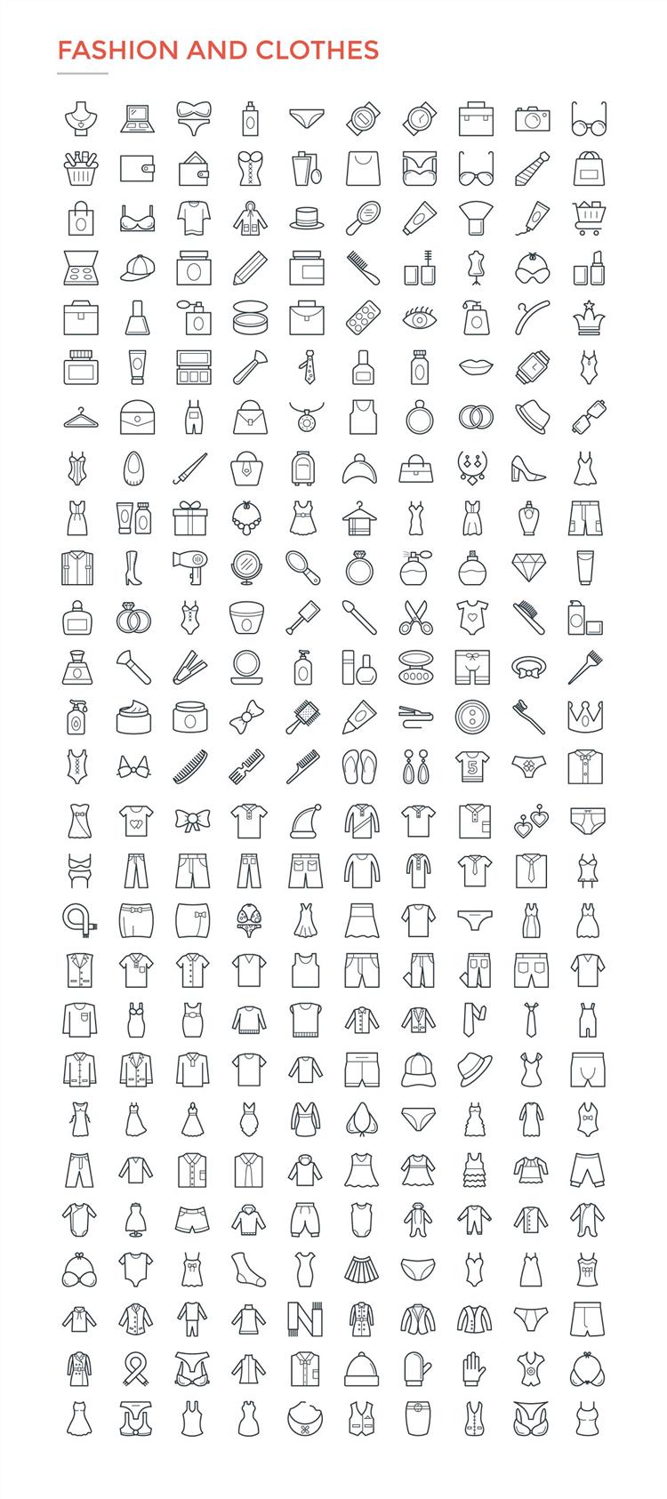 4800个Ai、Eps、Psd、Svg、Png格式图标合辑包 4800 Line Icons Pack
