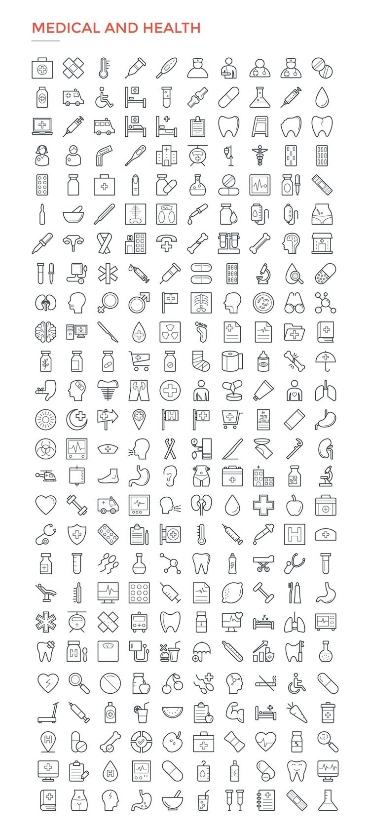 4800个Ai、Eps、Psd、Svg、Png格式图标合辑包 4800 Line Icons Pack