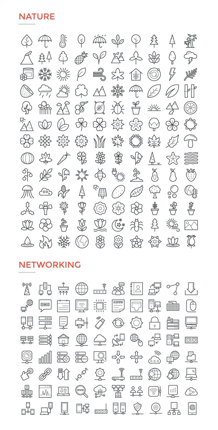 4800个Ai、Eps、Psd、Svg、Png格式图标合辑包 4800 Line Icons Pack