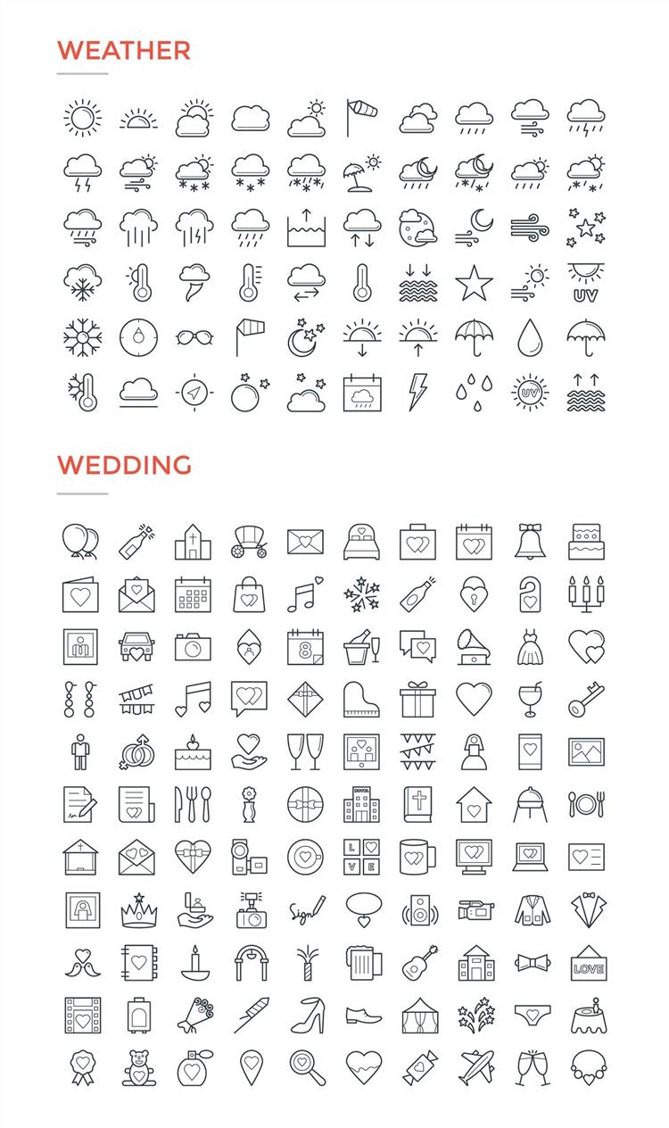 4800个Ai、Eps、Psd、Svg、Png格式图标合辑包 4800 Line Icons Pack
