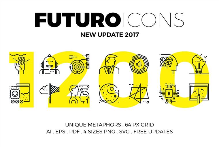 1200个线性图标合集包 Futuro Line Icons