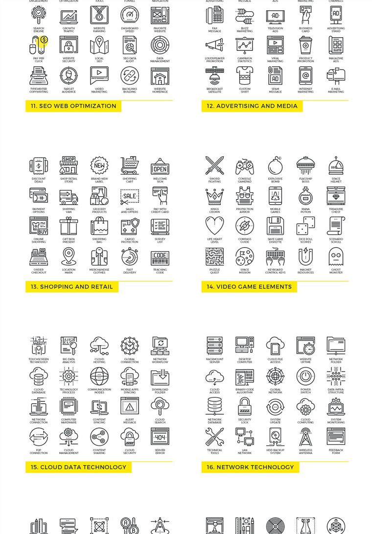 1200个线性图标合集包 Futuro Line Icons
