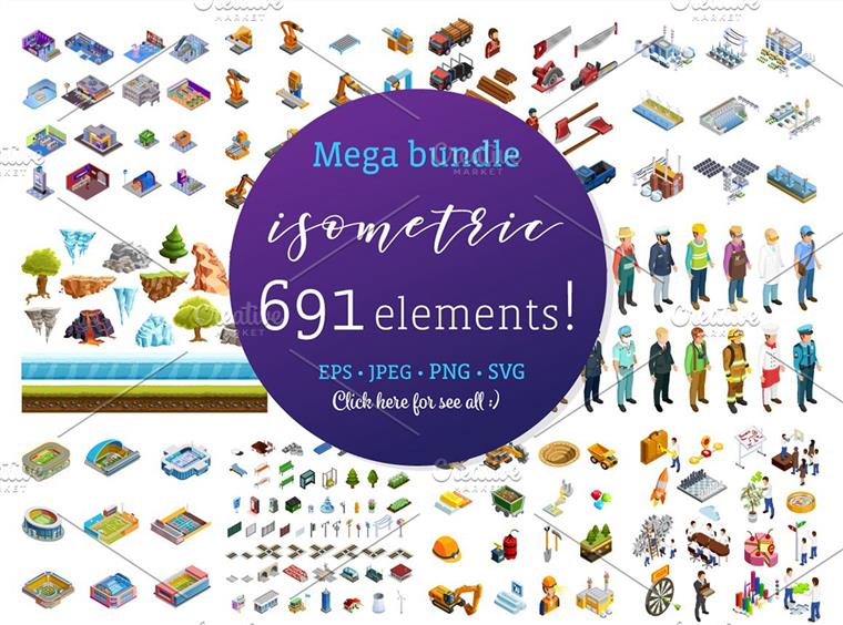 Lsometric图标合集包 Mega Isometric Set