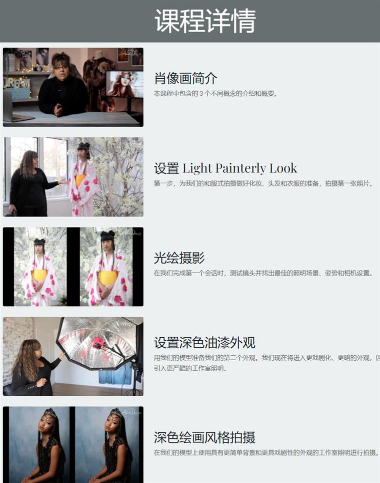 肖像画摄影大师班 Painterly Portraits Masterclass