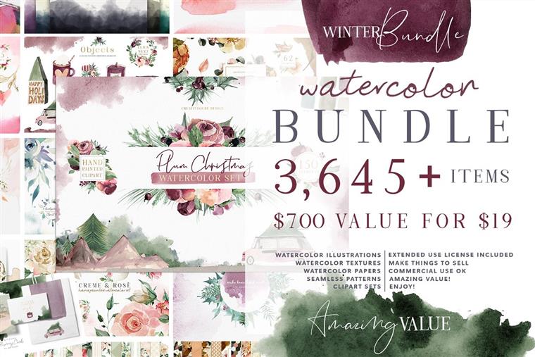 设计师梦寐以求水彩套装 Watercolor Bundle – Designer Deal