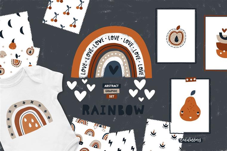 婴儿动物剪贴画和图案合辑 Bundle Baby animal Clipart & Pattern