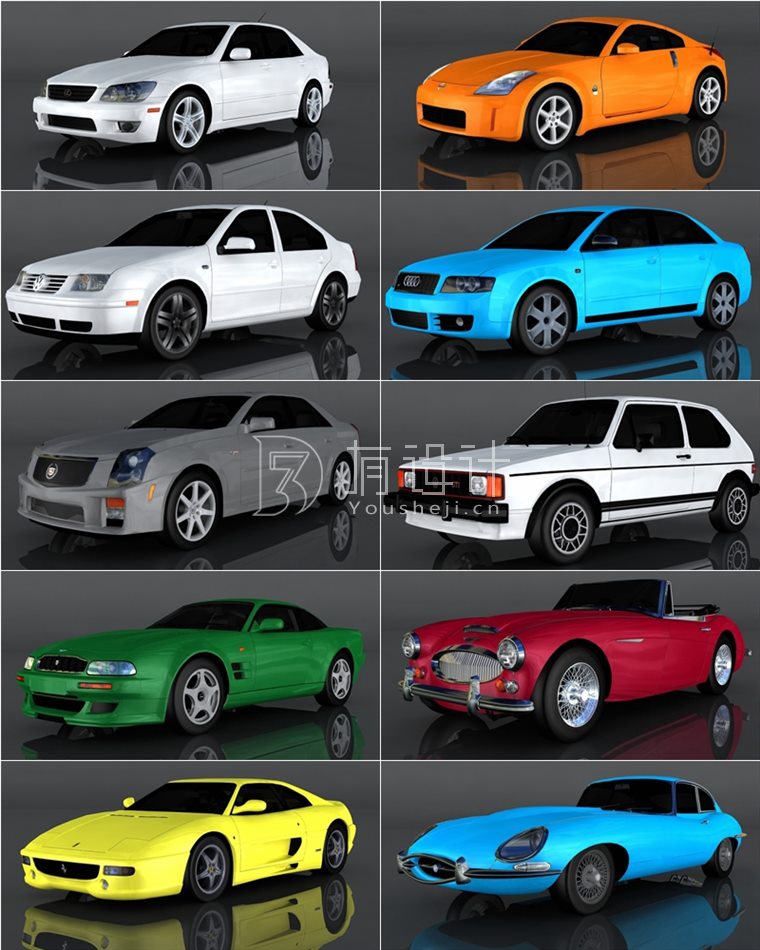 63套汽车3D模型合辑 Car 3D Models Bundle Jan 2022