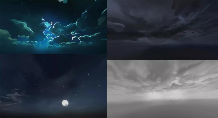 卡通和风格化HDRI全景天空 Cartoon & Stylized HDRI sky