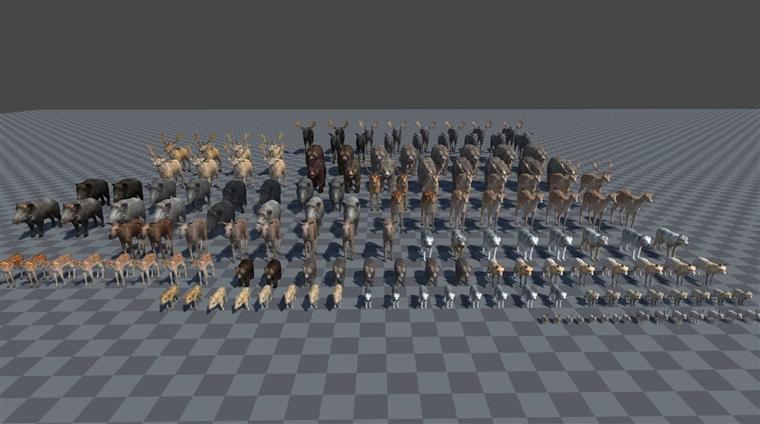 21种野生动物3D模型 FOREST ANIMALS short version Low-poly 3D models